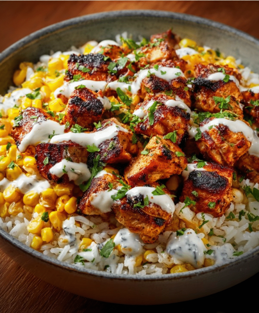 Street Corn Chicken Rice Bowl