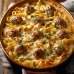 Swedish Meatball Noodle Bake
