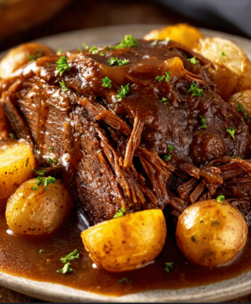 Tender Crockpot Beef Roast with Rich Gravy