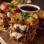 Texas Toast French Dip Stacks with Rich Au Jus