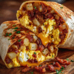 Ultimate Cheesy Bacon Breakfast Burrito