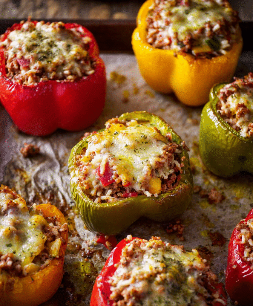 Weeknight Cheesy Stuffed Bell Peppers
