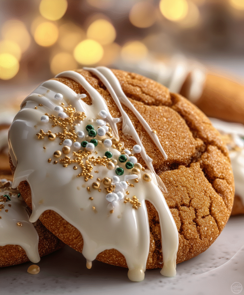 White Chocolate–Dipped Molasses Cookies