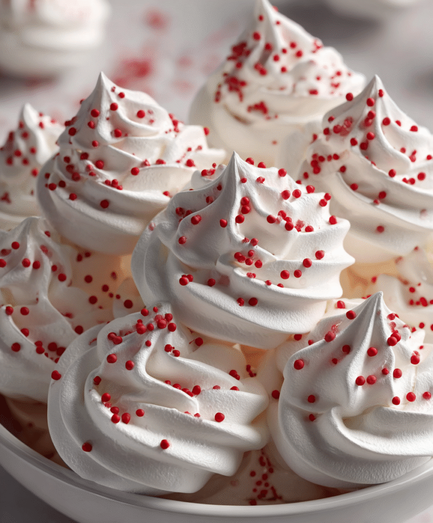 White Christmas Peppermint Meringues