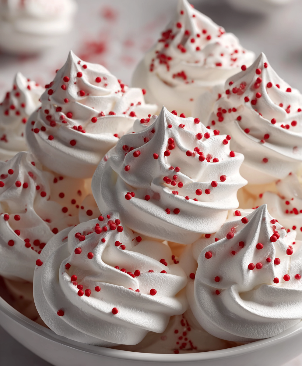 White Christmas Peppermint Meringues