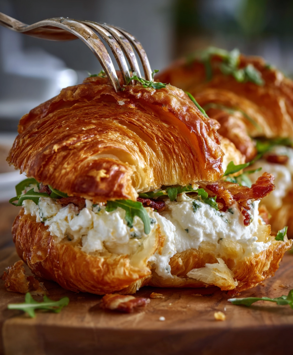 Apple Goat Cheese Croissant Sandwich