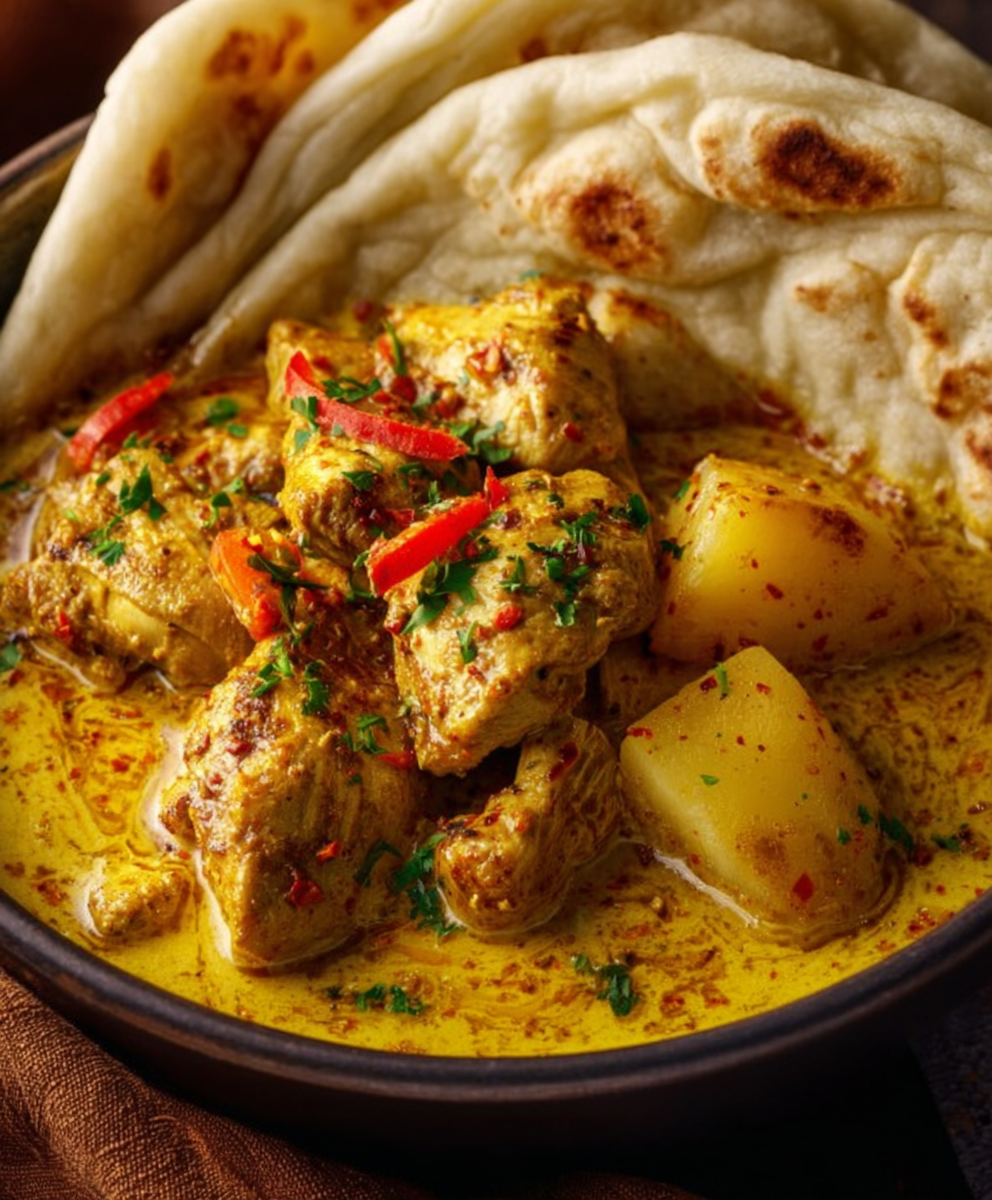 Caribbean Curry Chicken Roti