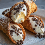 Classic Crispy Cannoli with Creamy Ricotta Filling