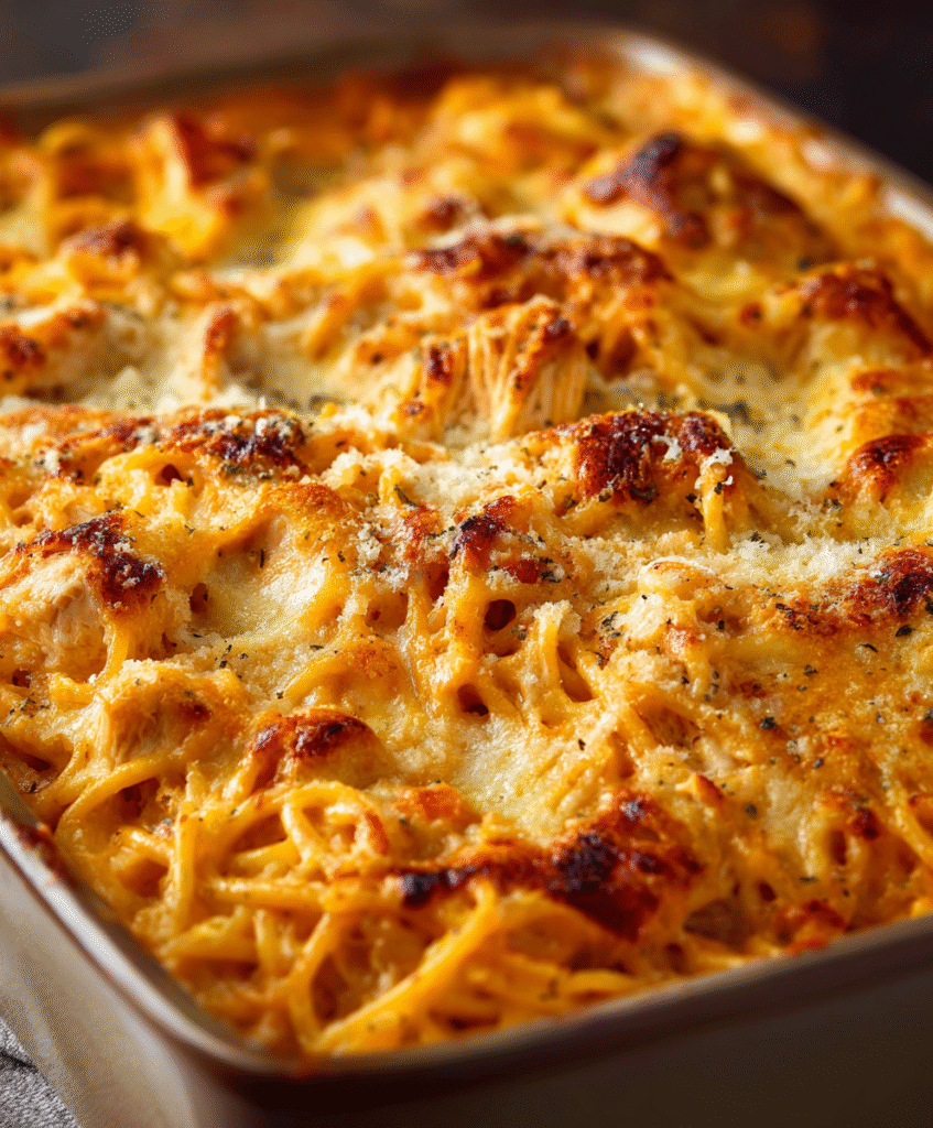 Creamy Chicken Spaghetti Casserole
