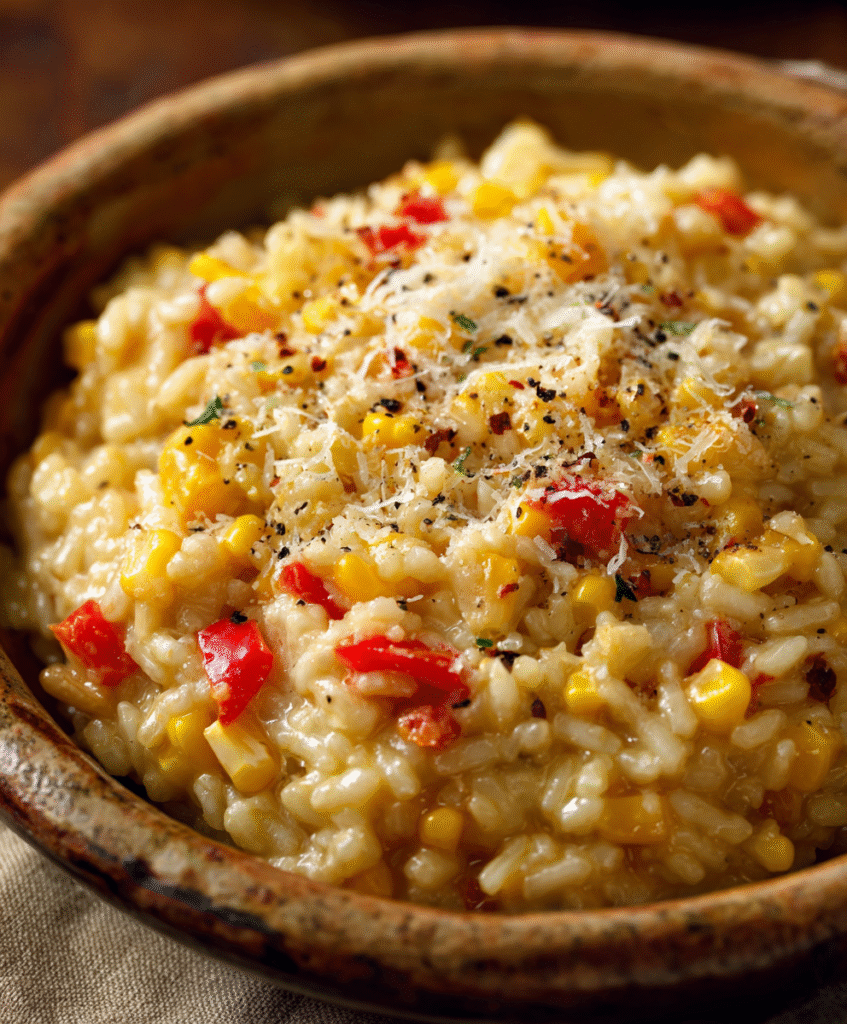 Creamy Corn & Red Pepper Risotto