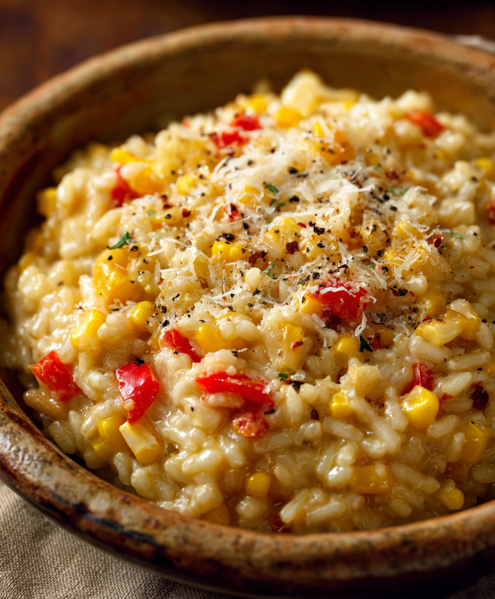 Creamy Corn & Red Pepper Risotto