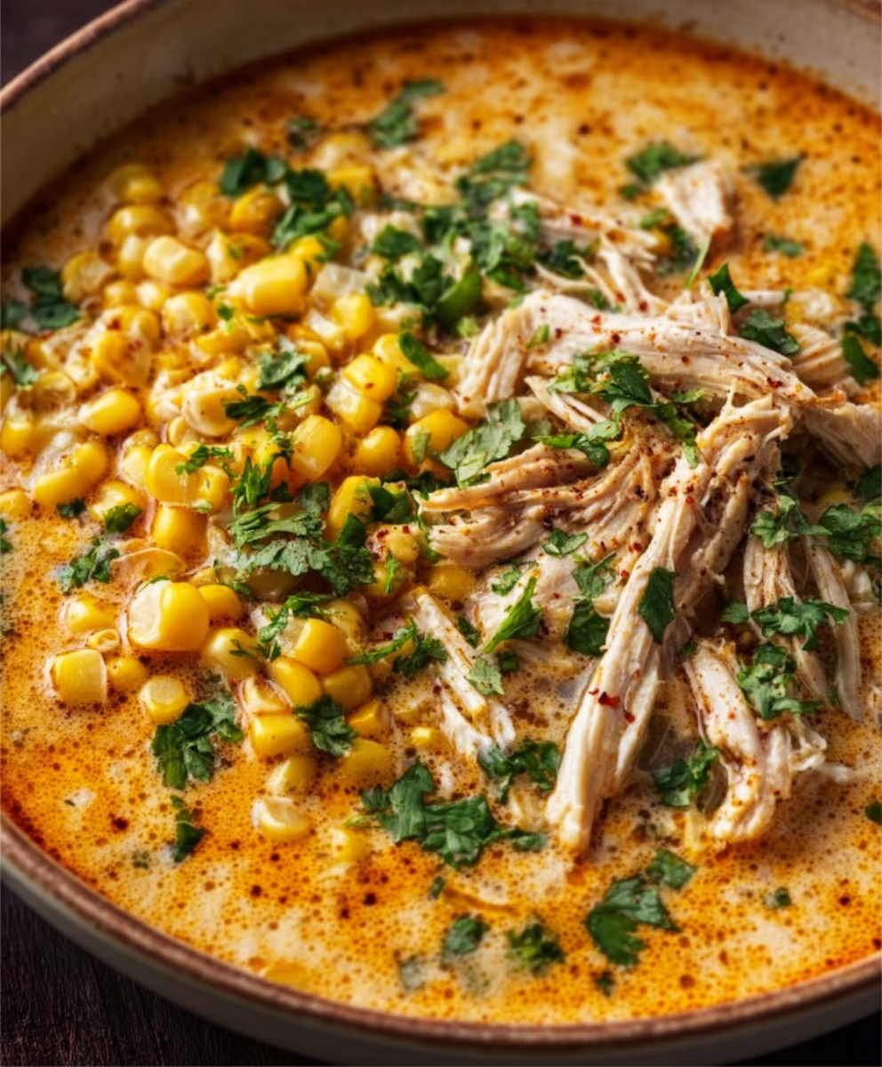 Creamy Mexican Street Corn Soup with Jalapeño & Lime