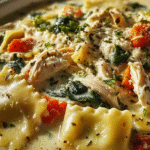 Creamy White Chicken Lasagna Soup Bowl