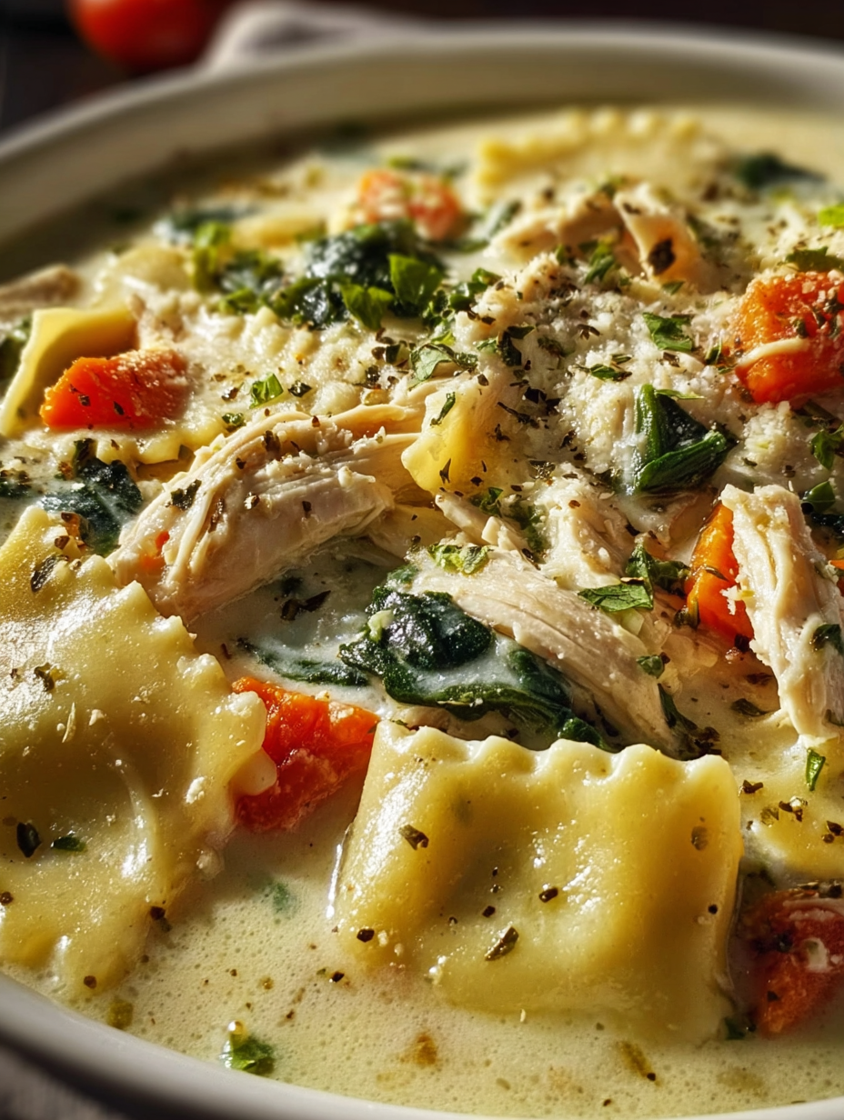 Creamy White Chicken Lasagna Soup Bowl