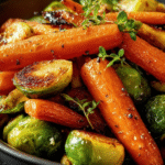 Crispy Maple-Glazed Carrots & Brussels Sprouts