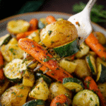 Garlic Herb Roasted Potatoes with Carrots & Zucchini