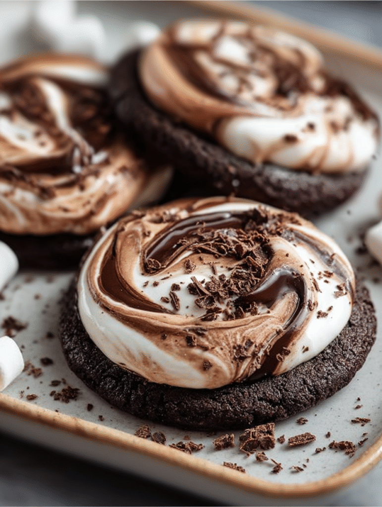 Gooey Chocolate Marshmallow Swirl Cookies