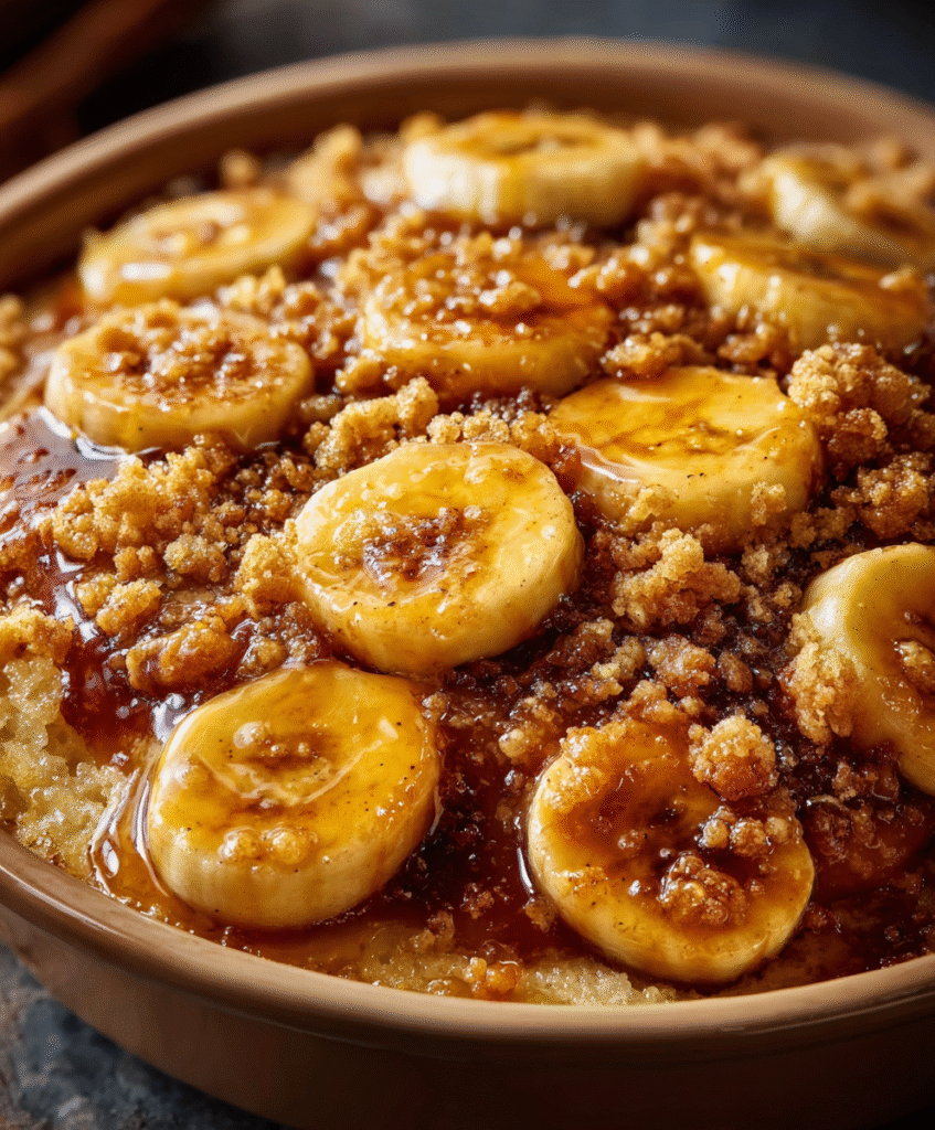 Irresistible Bananas Foster Cobbler