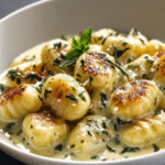 Millionaire Gnocchi with Creamy Garlic Sauce