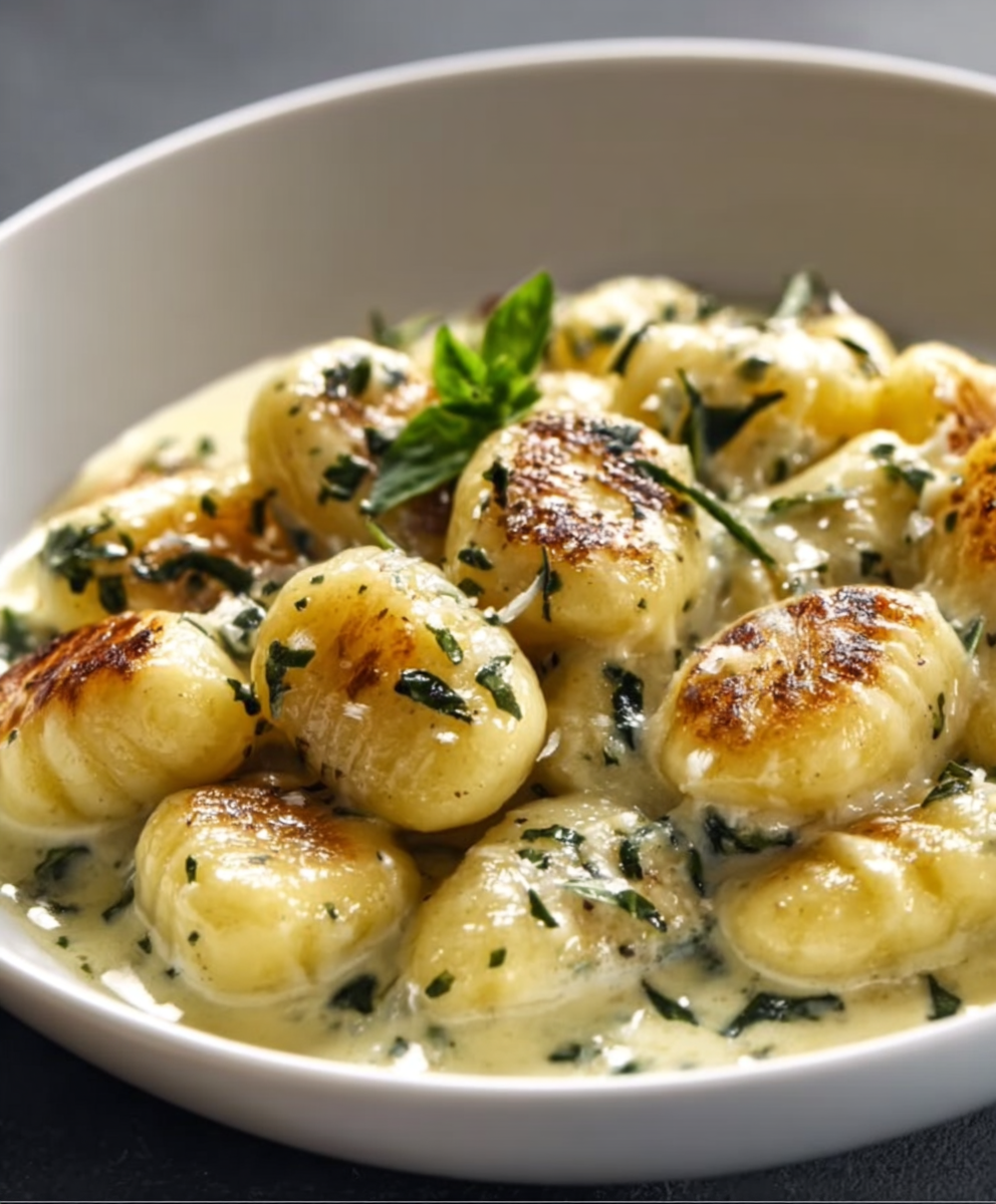 Millionaire Gnocchi with Creamy Garlic Sauce