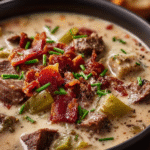 One-Pot Philly Cheesesteak Soup