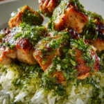 Peruvian Chicken & Rice with Green Sauce