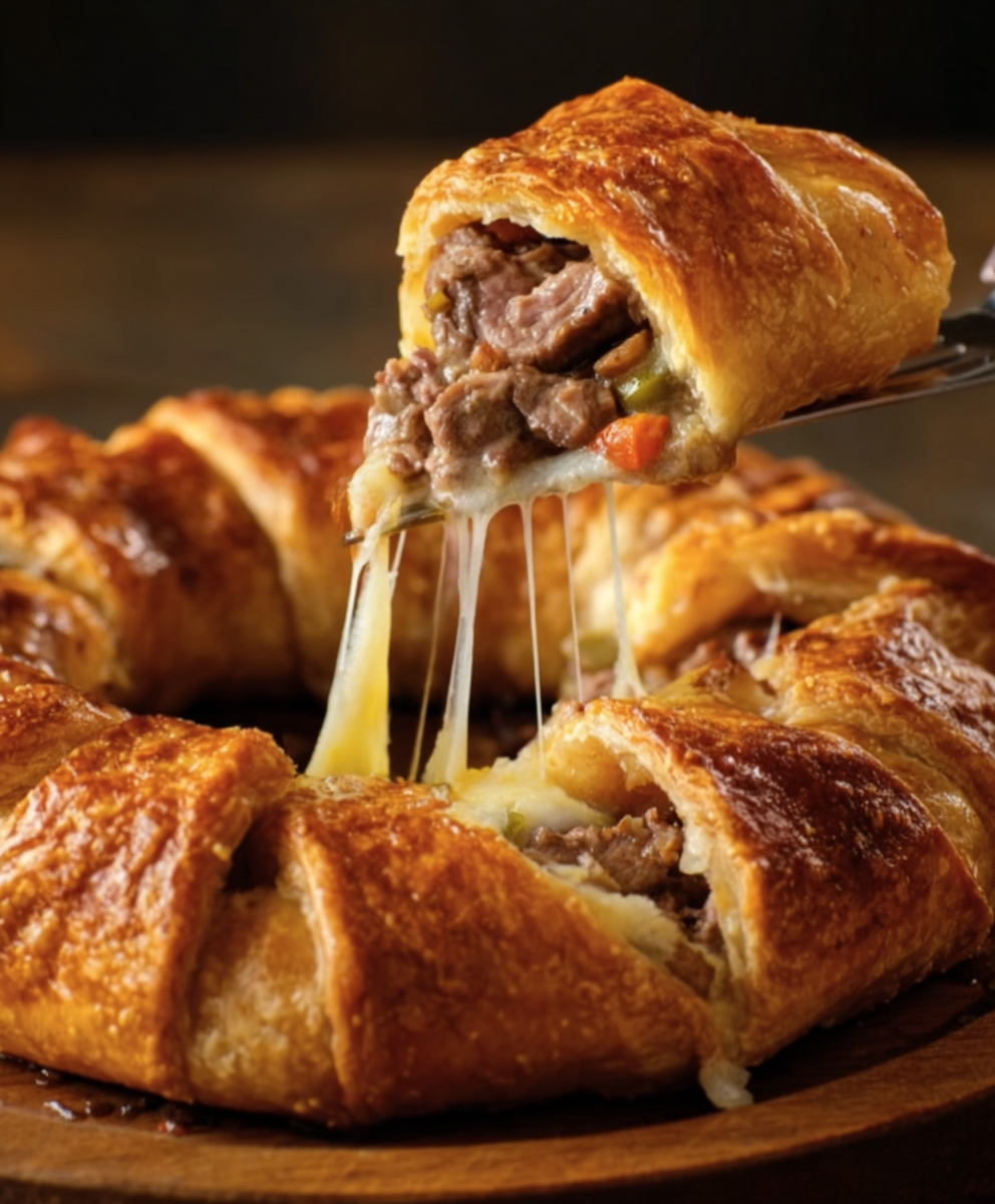 Philly Cheesesteak Crescent Ring