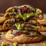 Pistachio Cream–Filled Chocolate Chunk Cookies