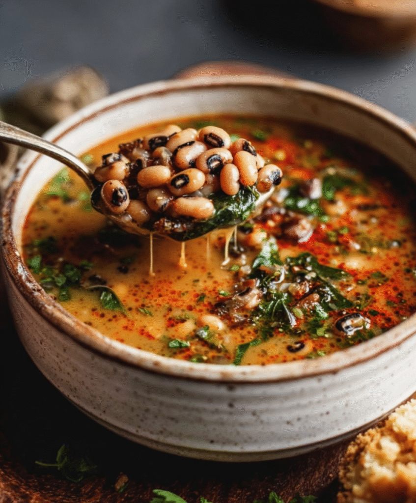 Smoky Spicy Black-Eyed Pea Soup