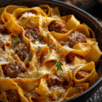 Spicy Creamy Sausage Pappardelle