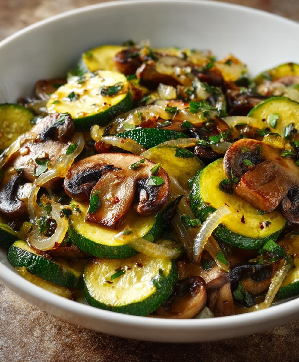 Weeknight Sautéed Zucchini, Mushrooms & Onions