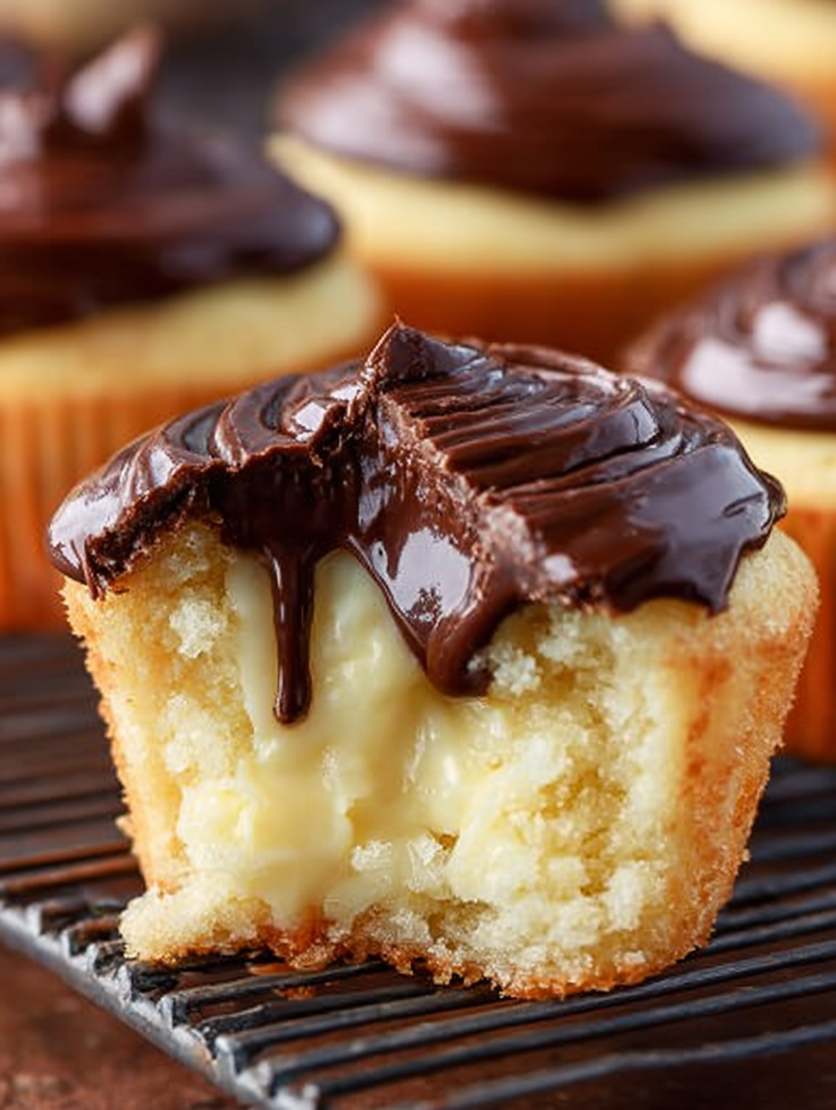 Classic Boston Cream Pie Cupcakes