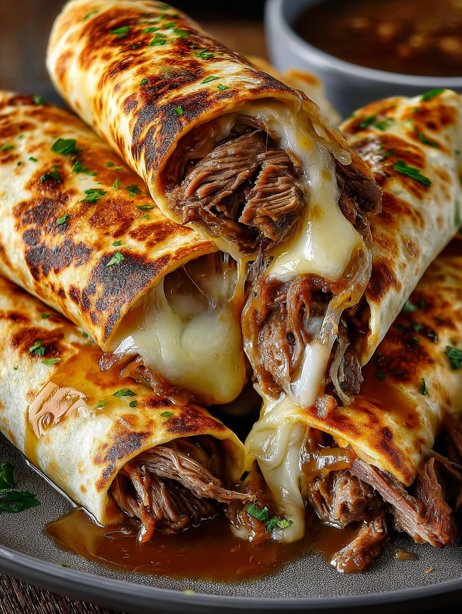 French Dip Tortilla Roll-Ups