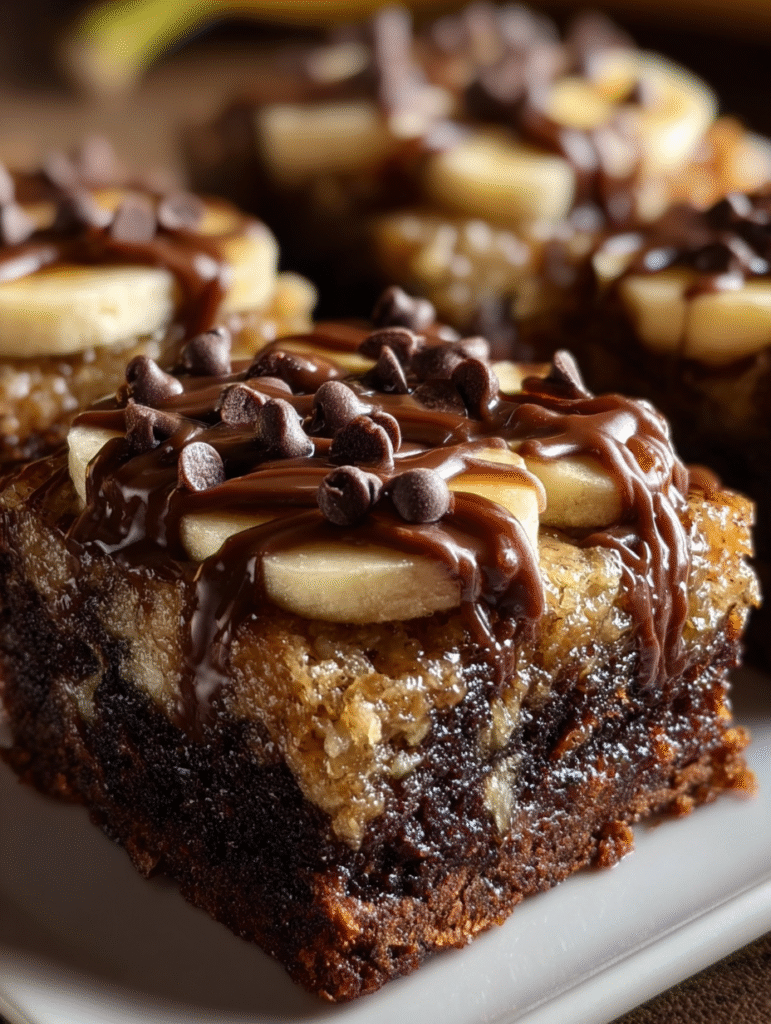 Fudgy Banana Swirl Brownie Bread Bars