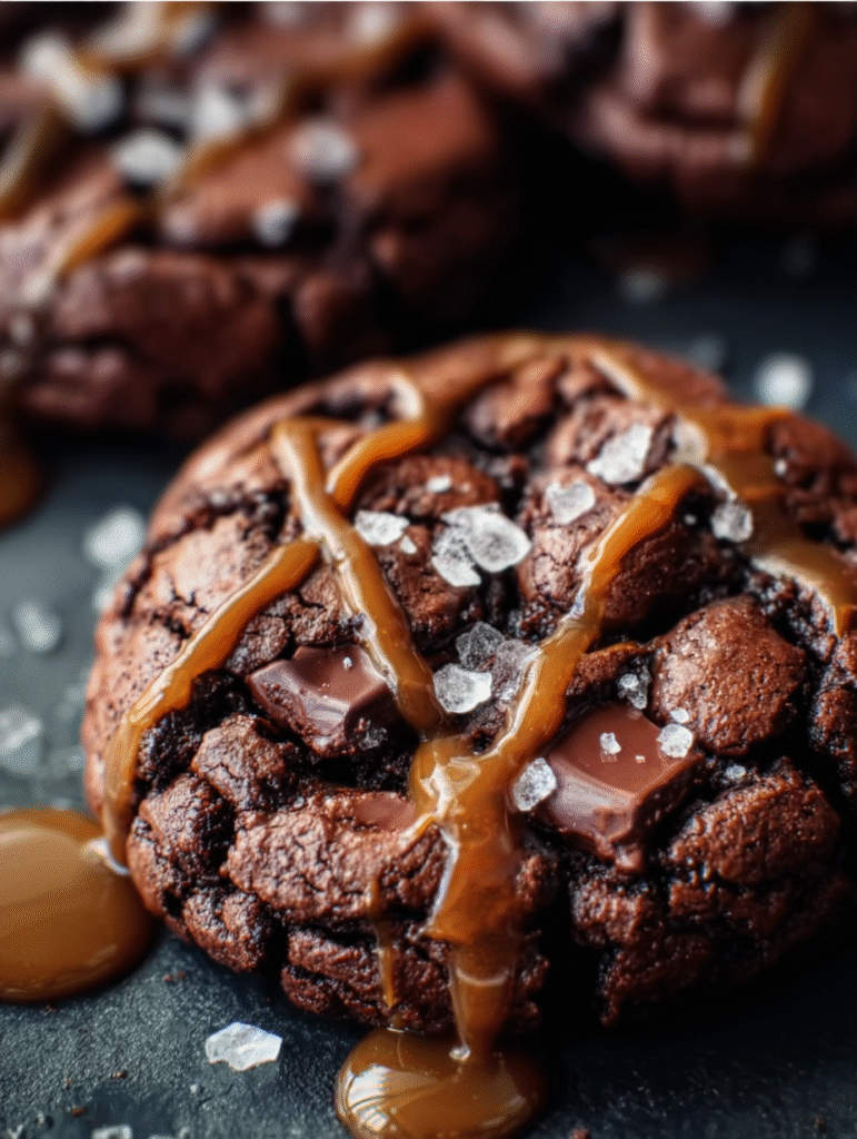 Fudgy Sea Salt Caramel Chocolate Chunk Cookies