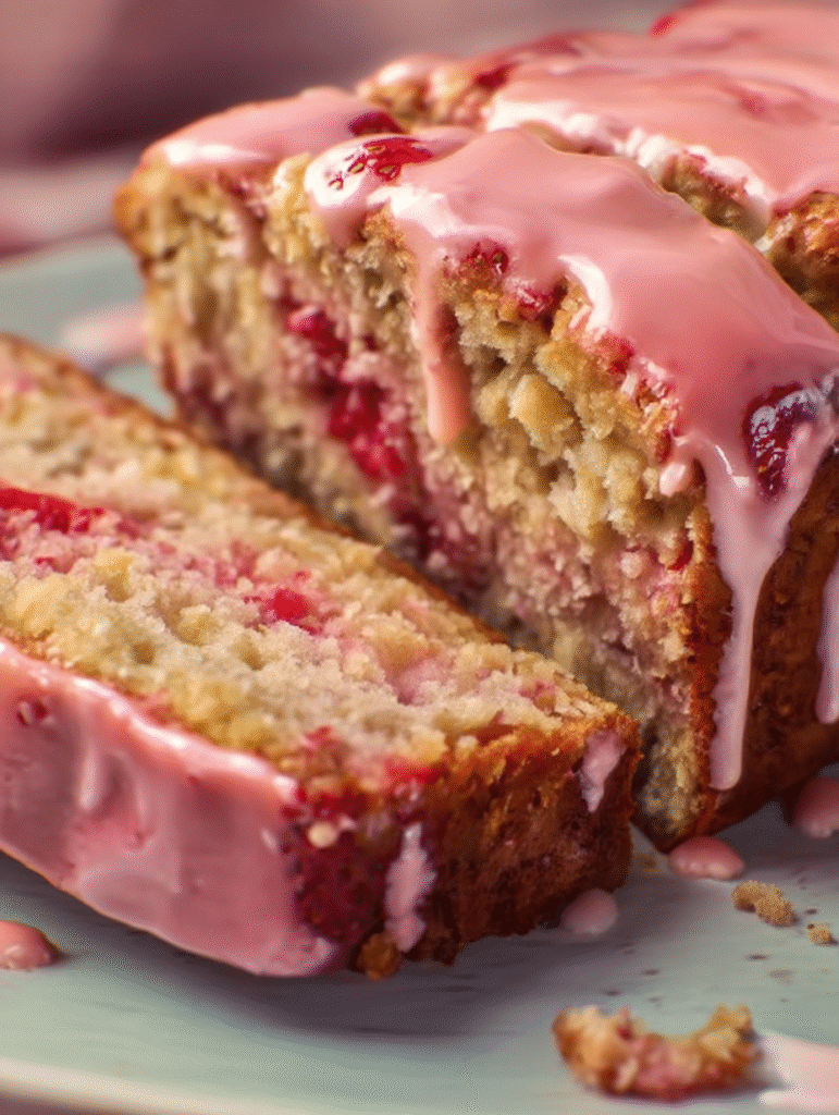 Glazed Strawberry Banana Bliss Bread