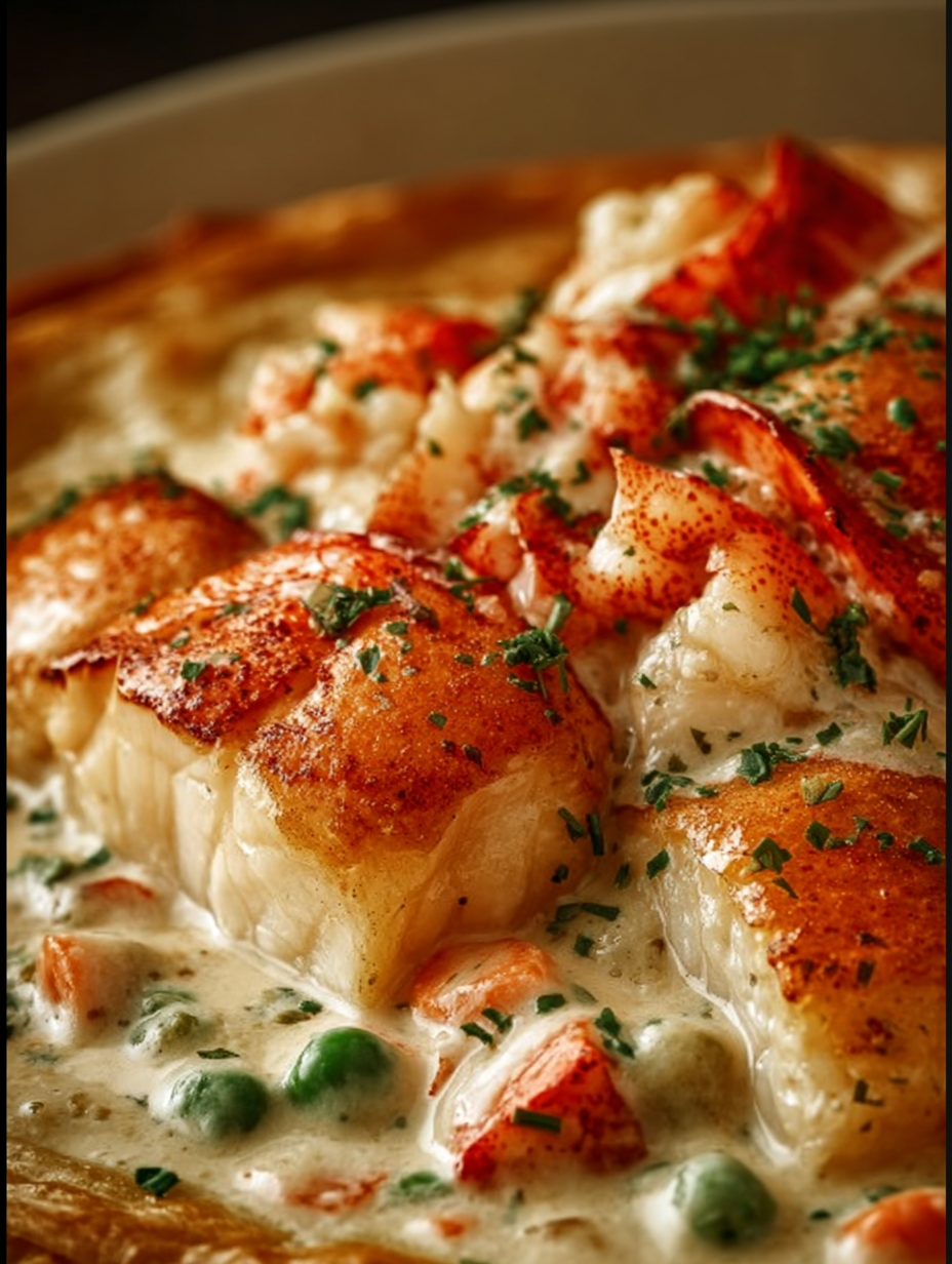 Golden Cream Lobster Pot Pie