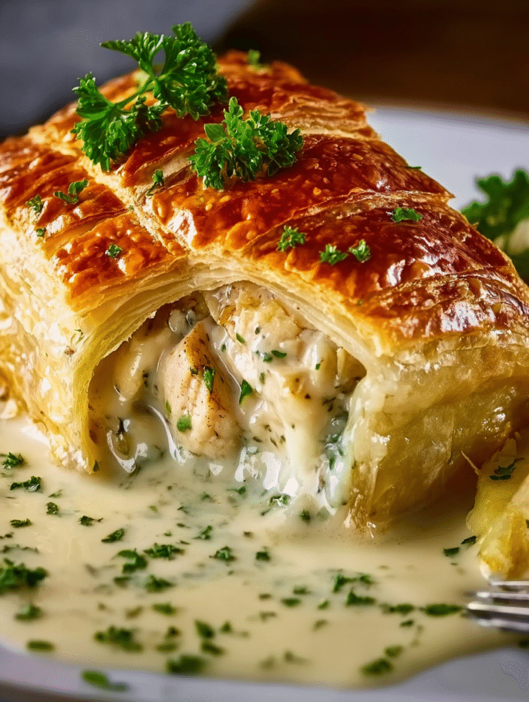 Golden Creamy Chicken Wellington