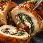 Mediterranean Stuffed Chicken Rolls (Feta, Spinach & Sun-Dried Tomato)