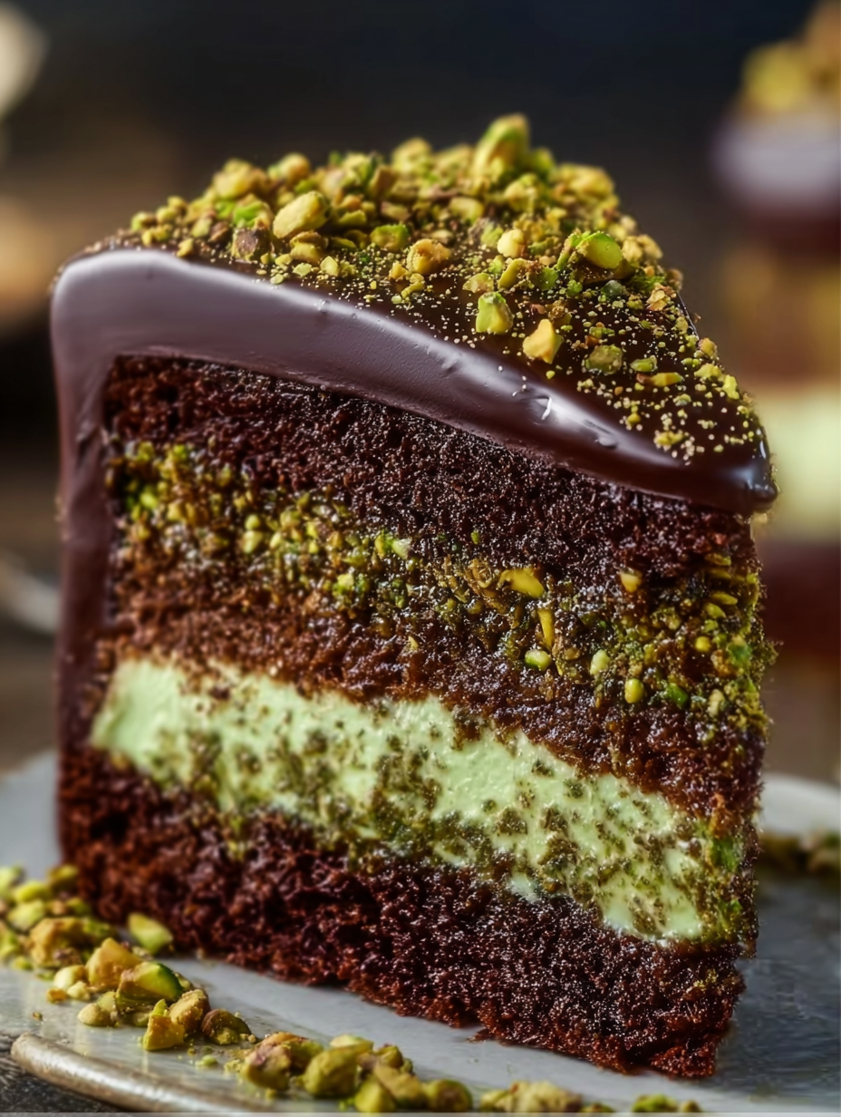 Royal Dubai Chocolate Pistachio Layer Cake