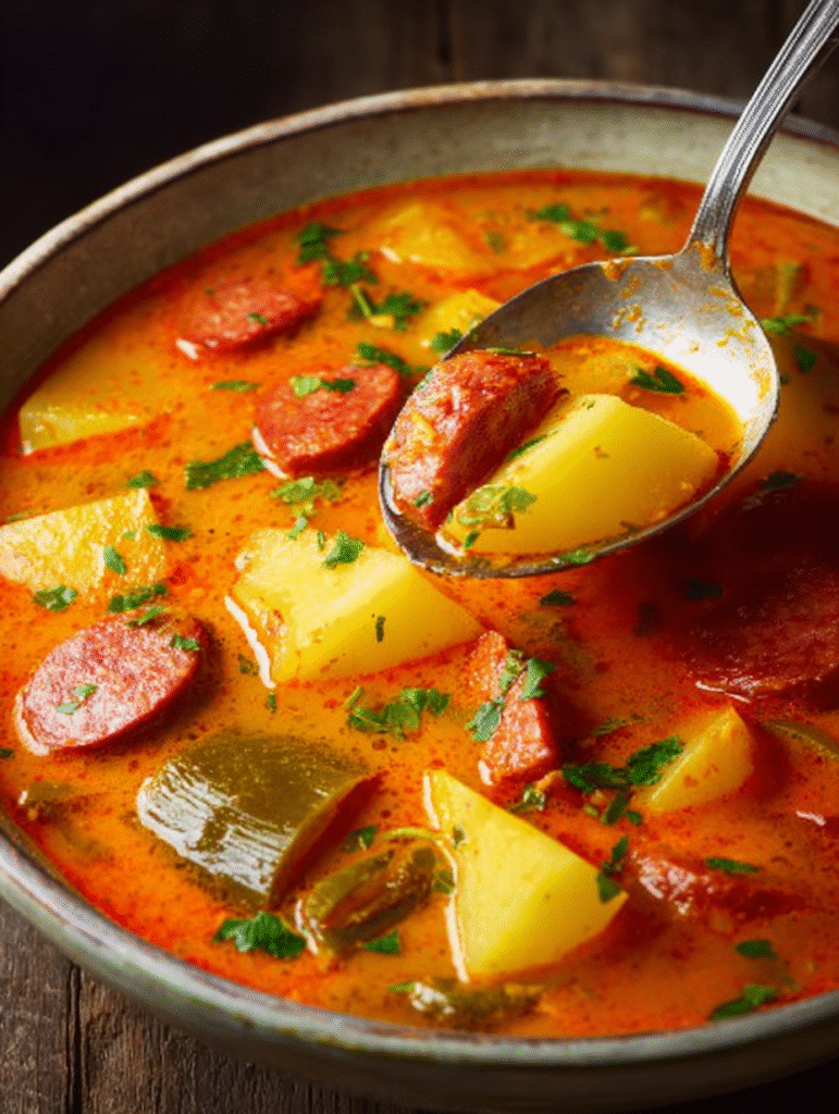 Spanish Potato & Chorizo Soup (Smoky Rustic Comfort)