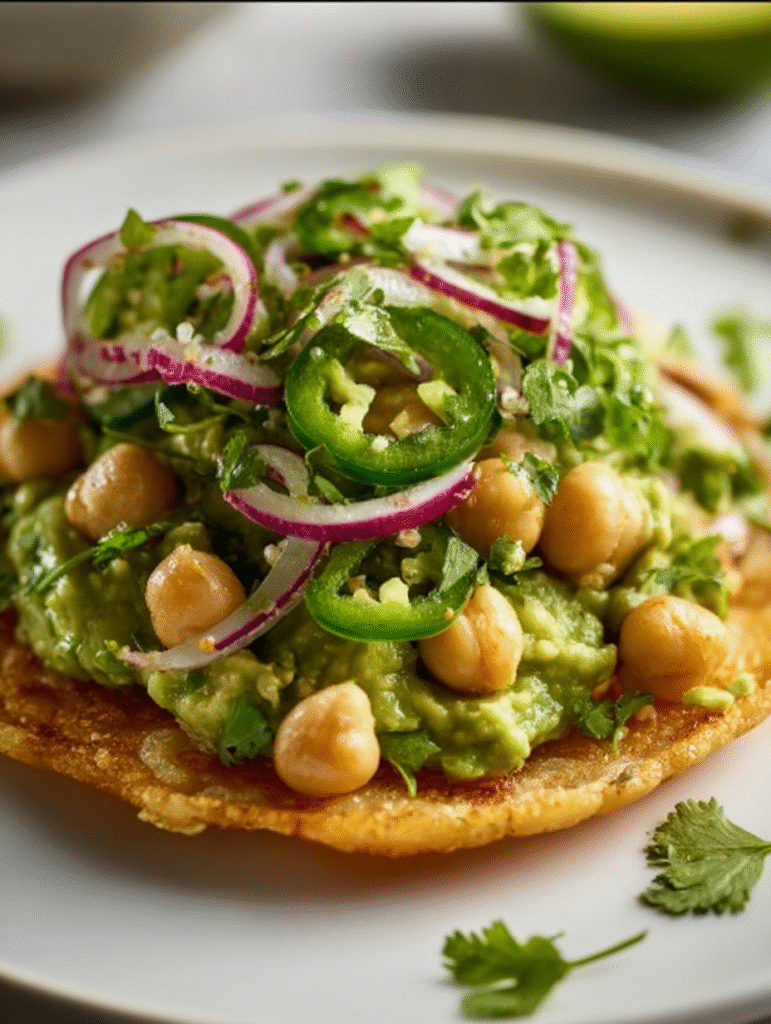 Spicy Chickpea Avocado Tostadas