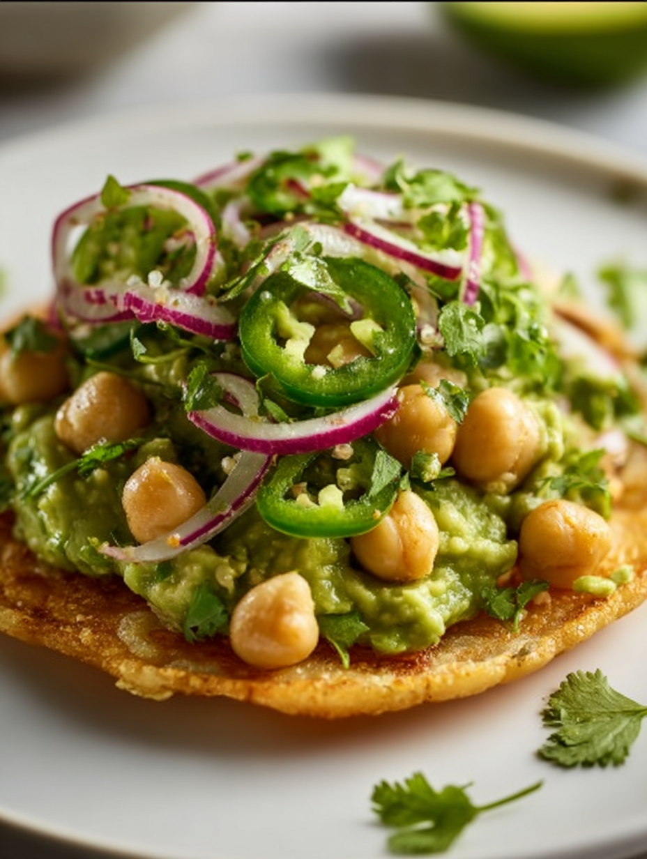 Spicy Chickpea Avocado Tostadas