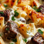 Steak & Truffle Gouda Pasta Bake