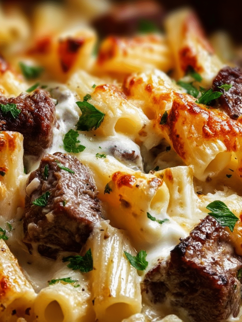 Steak & Truffle Gouda Pasta Bake