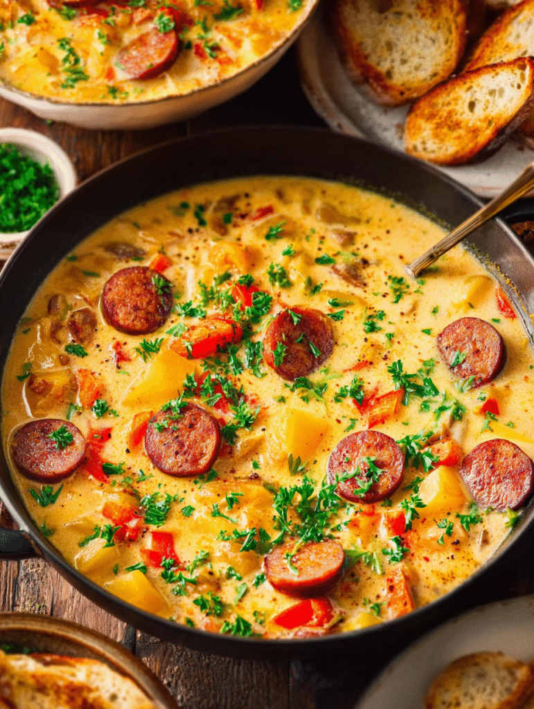 Creamy Cajun Sausage & Potato Comfort Soup