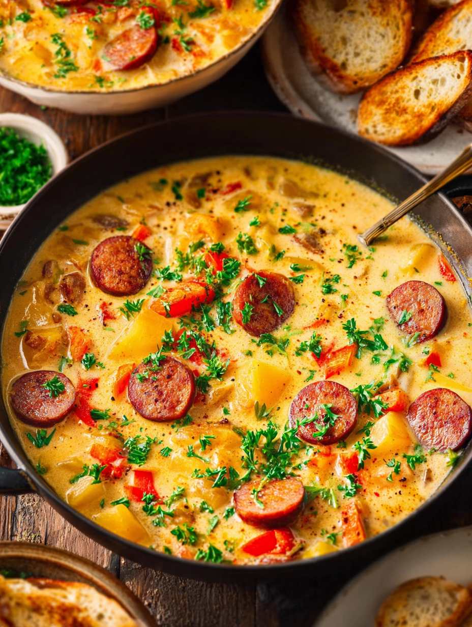 Creamy Cajun Sausage & Potato Comfort Soup