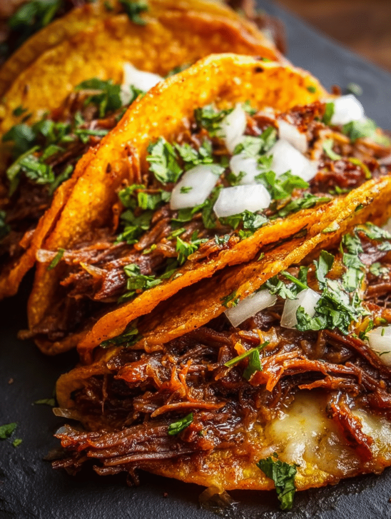 Slow-Simmered Crock Pot Birria Tacos