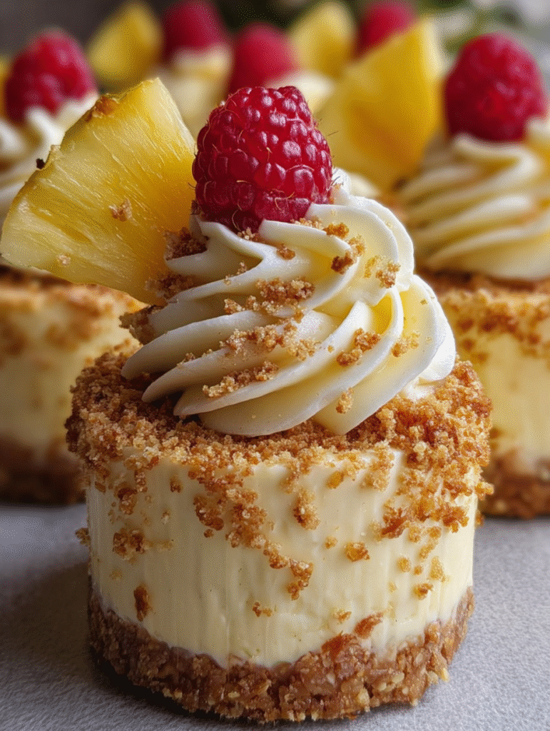 Tropical No-Bake Pineapple Cheesecake Minis